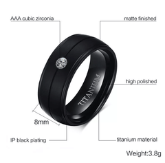 Black Titanium CZ Ring