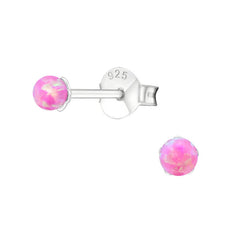 Sterling Silver Bubble Gem Opal Ball Ear Studs