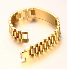 Customisable Gold Stainless Steel Bracelet
