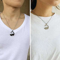 Stainless Steel Cat Couple Necklace