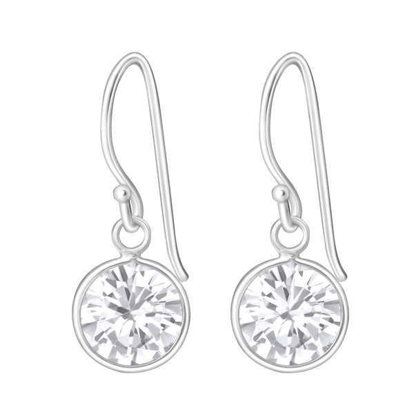 Silver Crystal Earrings with Cubic Zirconia
