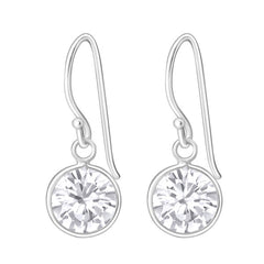 Silver Crystal Earrings with Cubic Zirconia