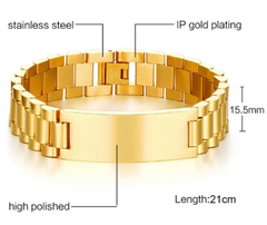 Customisable Gold Stainless Steel Bracelet