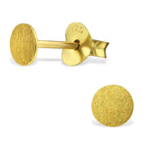 Sterling Silver Gold Plated Round Stud earrings