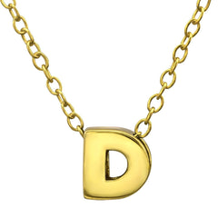 Gold plated Sterling silver Letter D Necklace