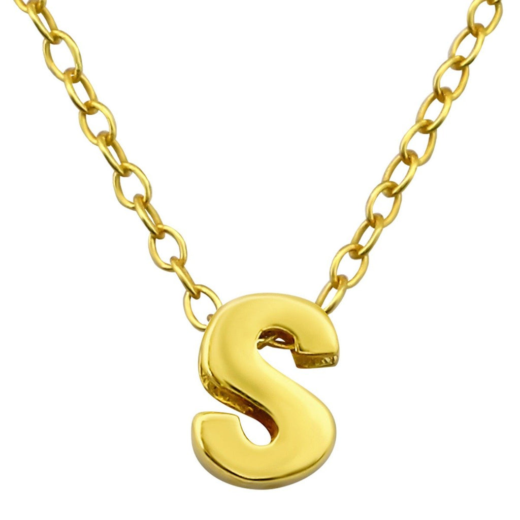 Gold plated Silver Letter S Necklace