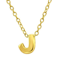 Gold plated Sterling silver Letter J Necklace