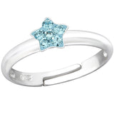 Children's Sterling Silver Star Ring-Aqua Bohemica