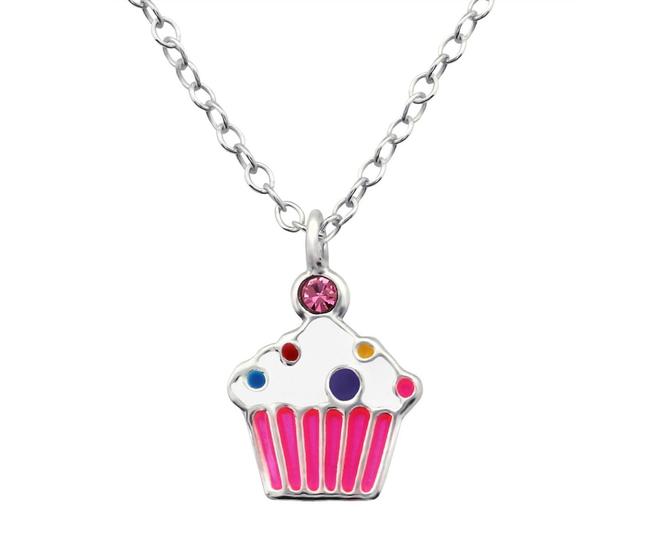 Children's Sterling Silver Cupcake Necklace