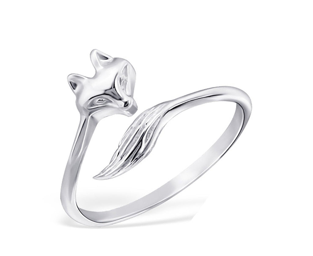 Sterling Silver Fox Midi Ring