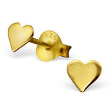 14 K Gold Plated On Sterling Silver Heart Earings