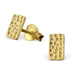14 K Gold Plated on Sterling Silver Rectangle Earrings