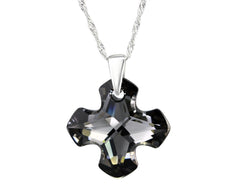 Sterling Silver Greek Cross Necklace Made With Swarovski Crystal