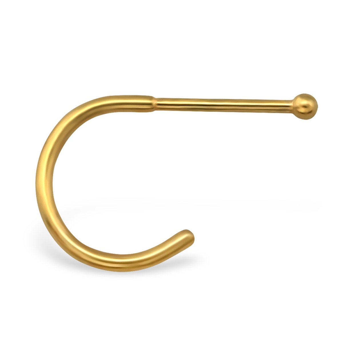 5 X Gold Surgical Steel Hoop Nose Studs