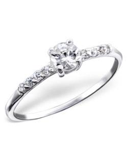 Silver Ring encrusted with Cubic Zirconia
