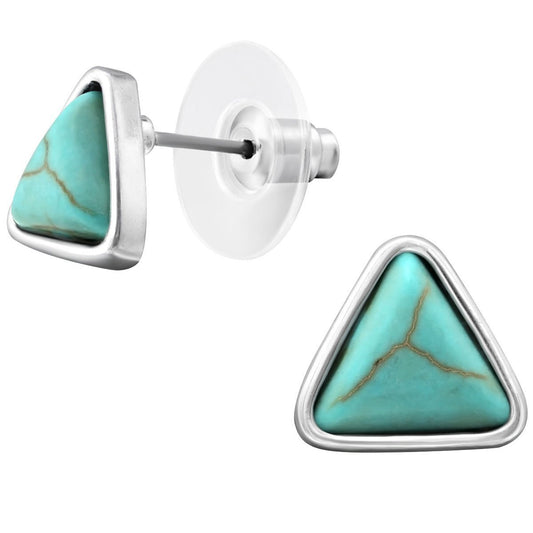 Fashion Triangle Turquoise Stud Earrings