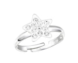 Children's Silver Star Ring with Crystals