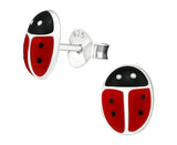 Children's Silver Ladybug Earrings
