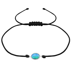 Sterling Silver Opal Corded Bracelet