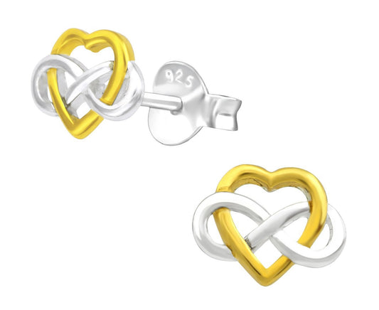 Sterling Silver Celtic Heart Stud Earrings