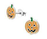 Children's Sterling Silver Pumpkin Earrings