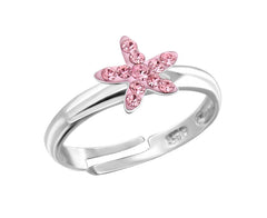 Sterling Silver Light Rose Star Ring