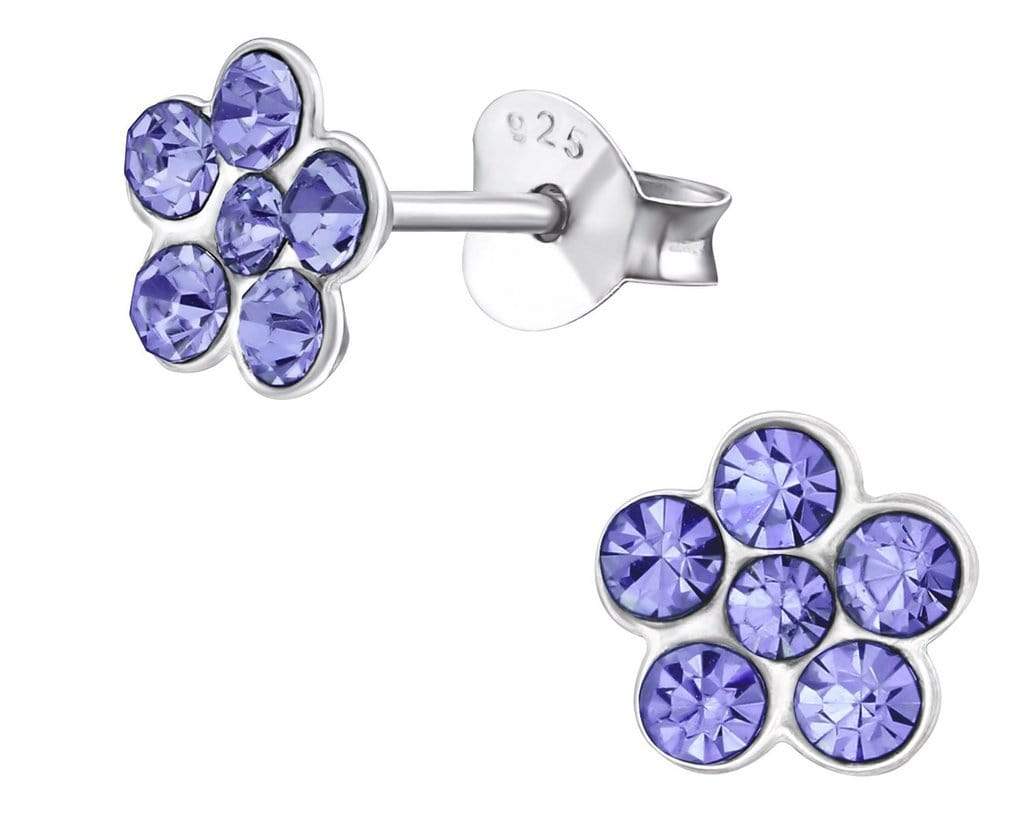 Childrens Silver Flower Earrings
