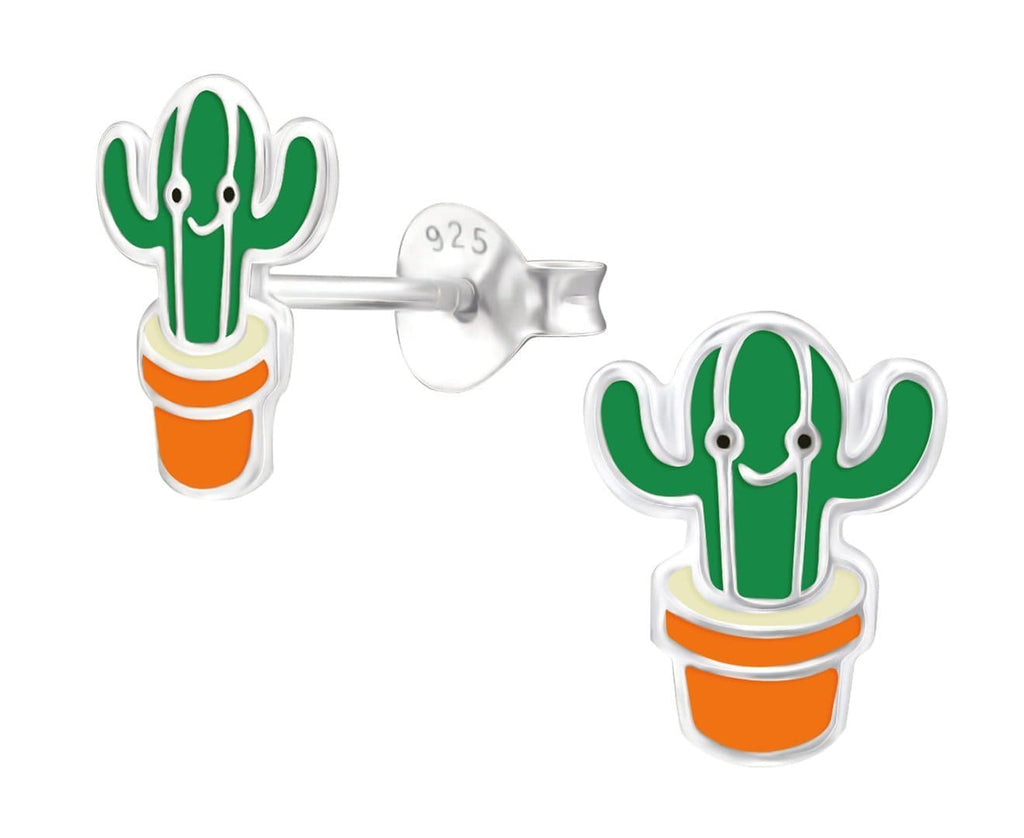 Kids Silver Cactus earrings
