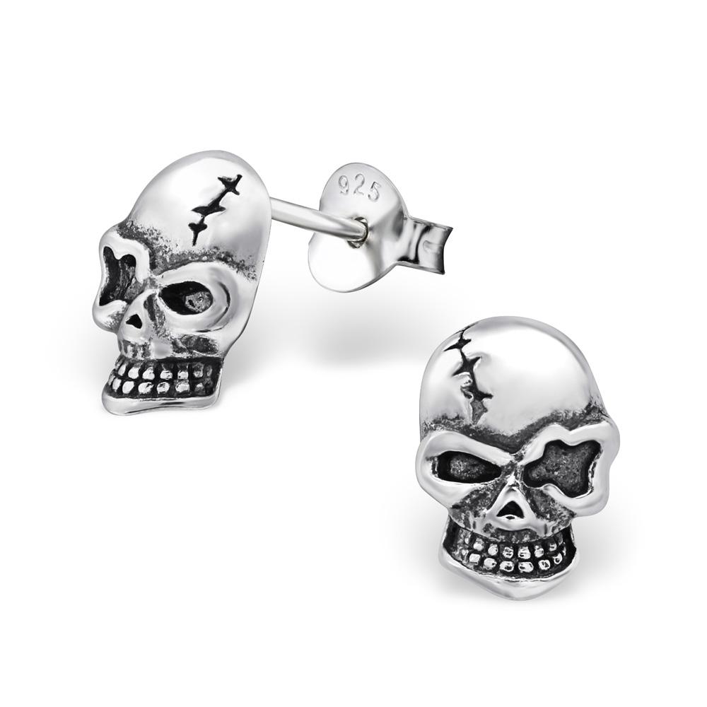 Silver Skull Stud Earrings