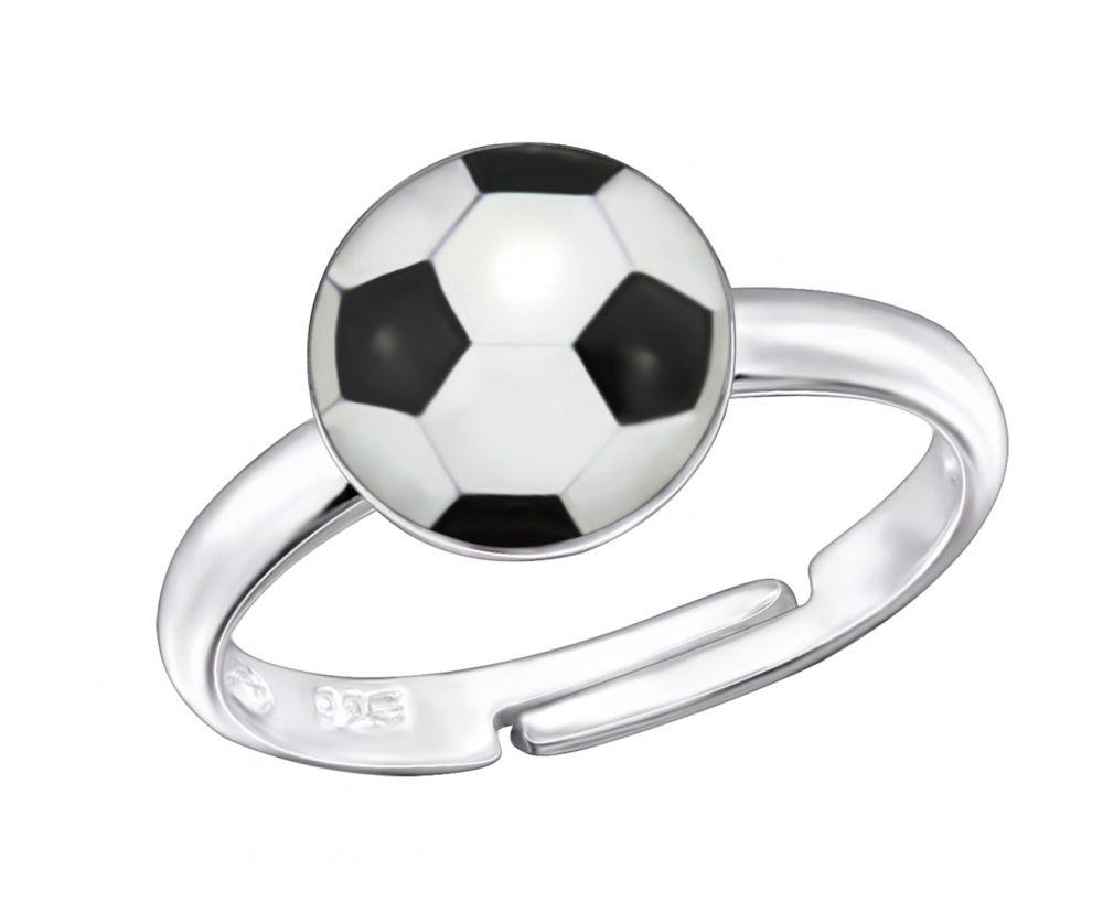 Children's Silver Soccer Ring