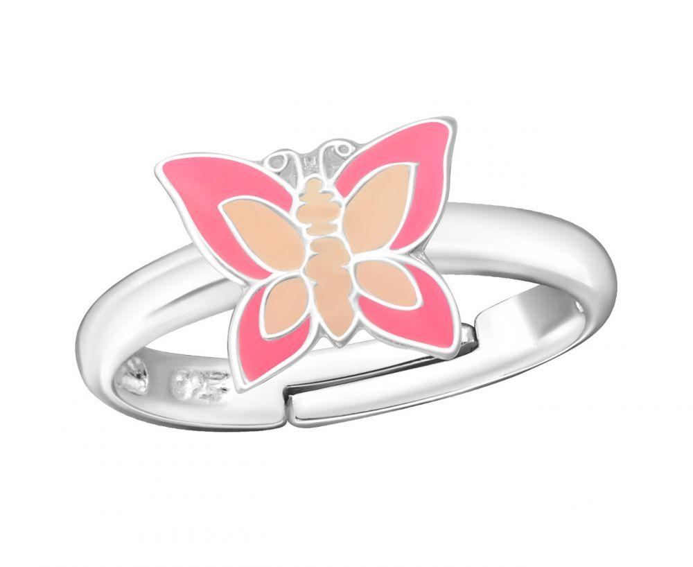 Children's Two-Tone Pink Butterfly Ring