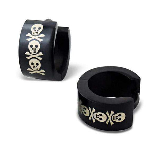 Black Skull Hoop Earrings