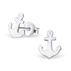 Children's Sterling Silver Anchor Stud Earrings
