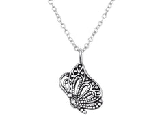 Butterfly Silver Necklace Oxidised