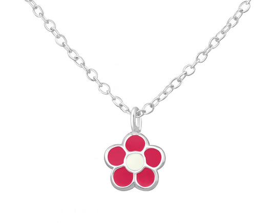 Children's Pink and White Flower Necklace