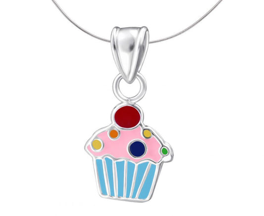 Children's Silver Cupcake Pendant