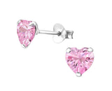 Silver Heart  Earrings with Swarovksi Crystal