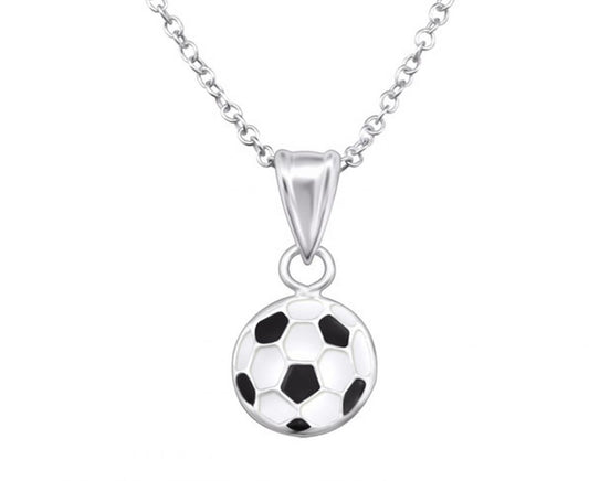 Children's Silver Football Pendant Neckalce