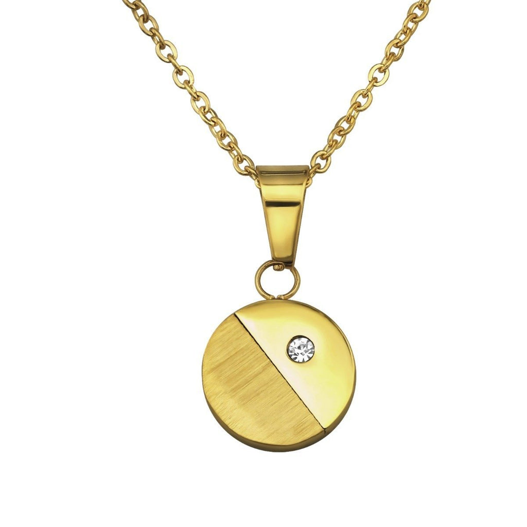 Gold Plated Steel Round Necklace