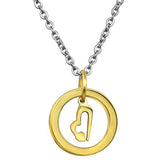 Gold Plated Steel Hanging Heart Charm Necklace