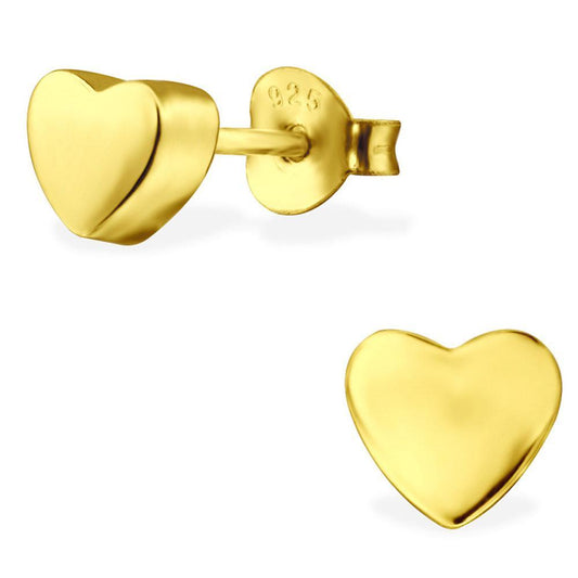 Sterling Silver 3D Heart Ear Studs