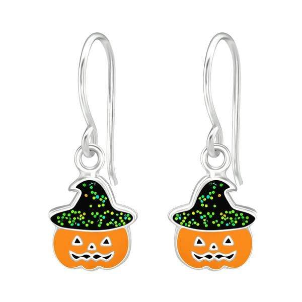 Kids  Silver Pumpkin Earrings