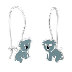 Kids Silver Koala Earrings