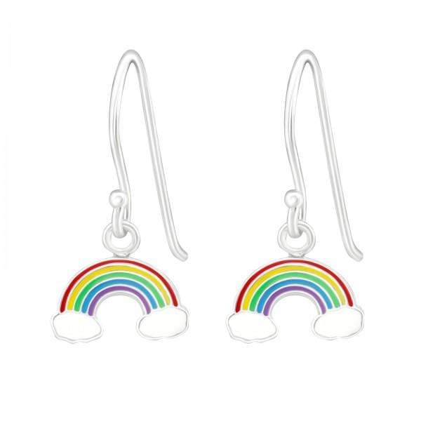 Kids Silver Rainbow Earrings