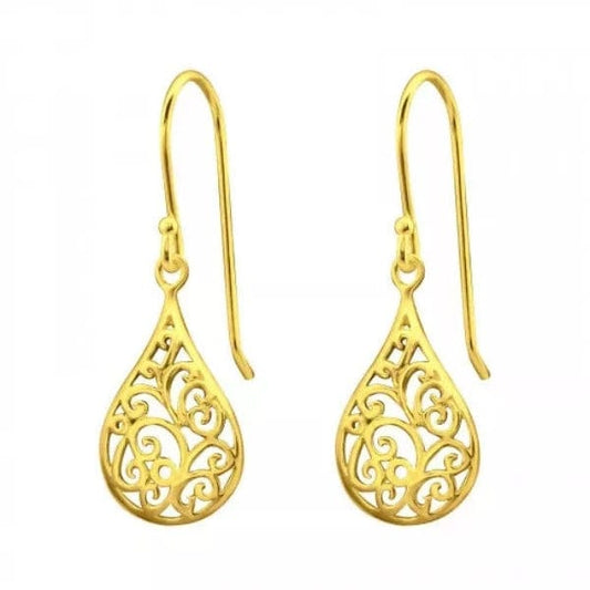 Gold Pear Earrings