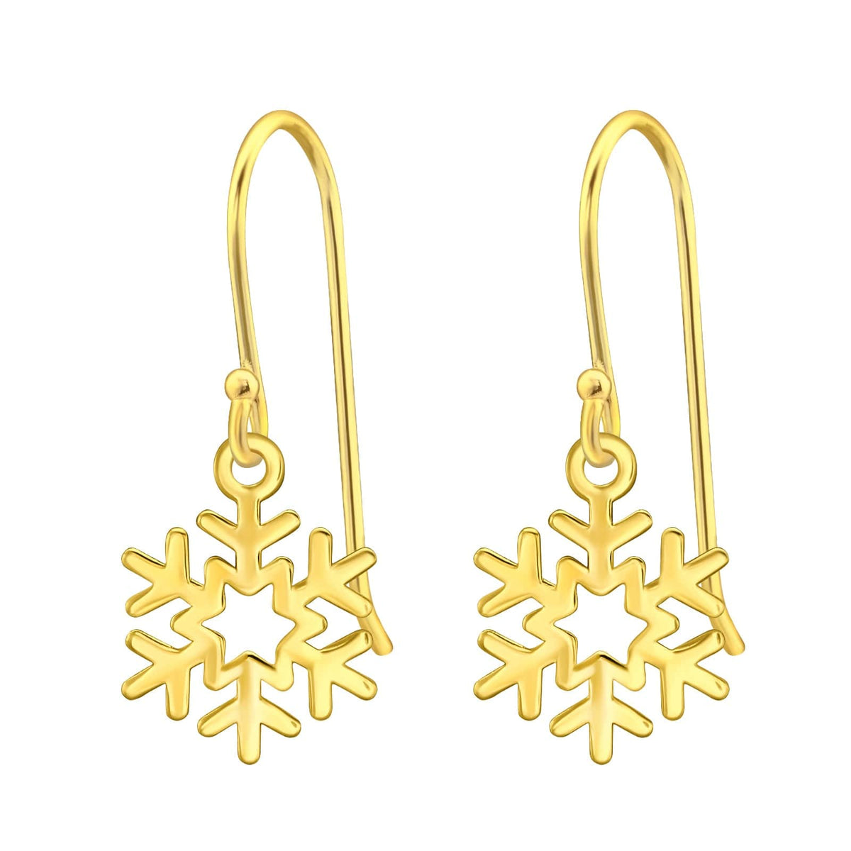 Gold Laser Cut Snowflake Earrings