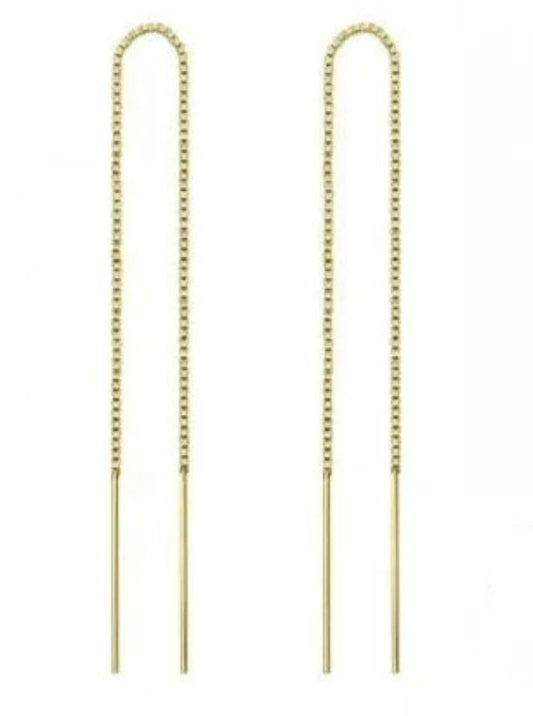 Gold Plated long Thread Earrings