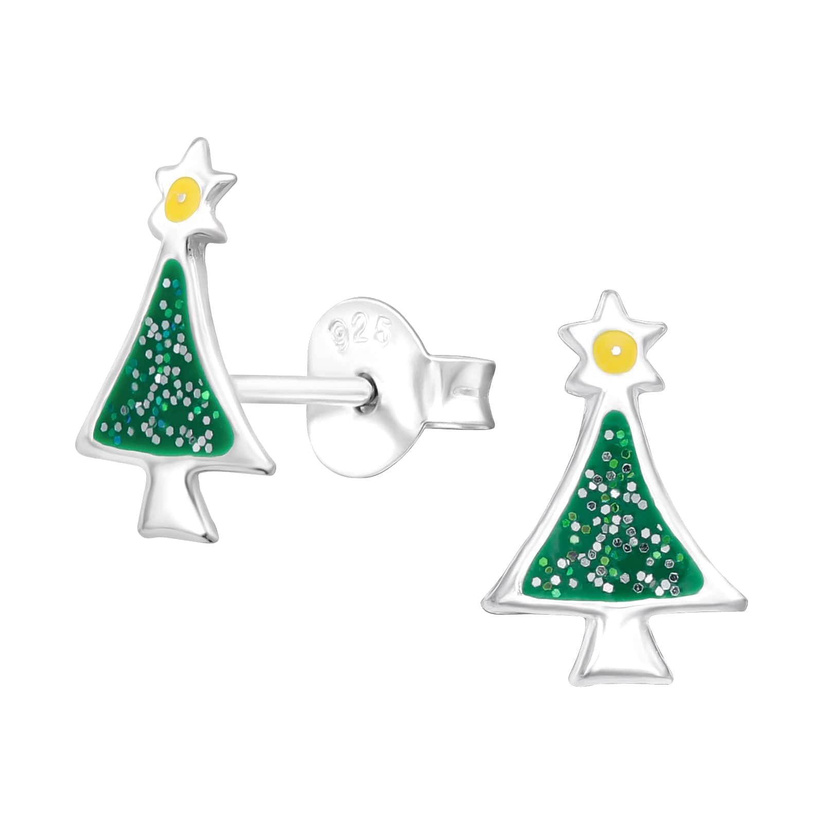 Kids Silver Christmas Tree earrings