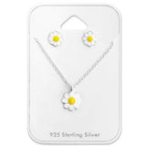 Kids  Silver Flower jewelry Set