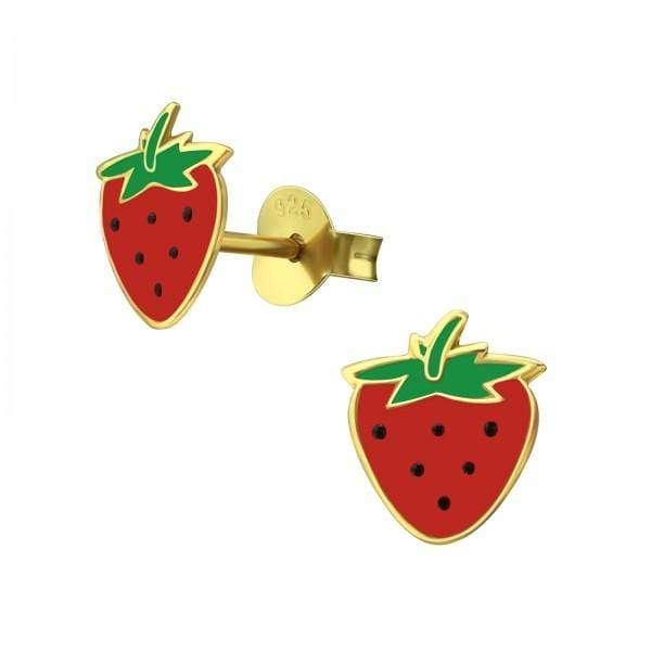 Kids Silver Gold Strawberry  Earrings